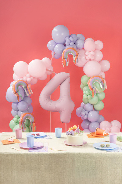 Balony foliowe Tęcza z frędzlami 38x41cm 3szt FB291 PartyDeco